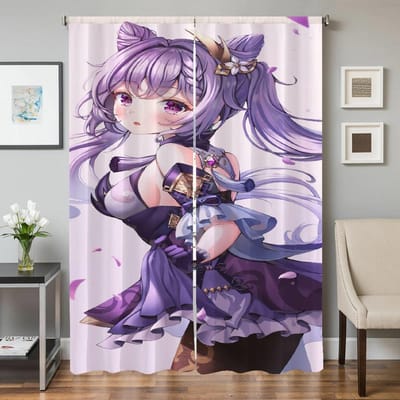 Raam Keukengordijnen voor Woonkamer 2 Stuks Verduisterende Gordijnen Deurgordijn G-genshin Impact Scheidingswand Slaapkamer Decoratie W50xH70cmx2pcs-CL gray