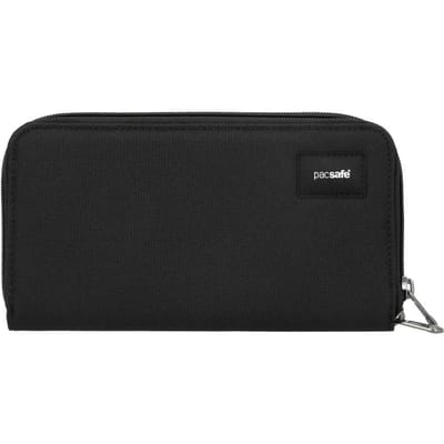 Pacsafe Continental Portemonnee - 10 x 19.5 x 2.5 cm - Pasjeshouder - RFID-blokkerend - Beveiligde Portemonnee - Anti-diefstal Pasjeshouder - Gerecycled Polyester - Zwart
