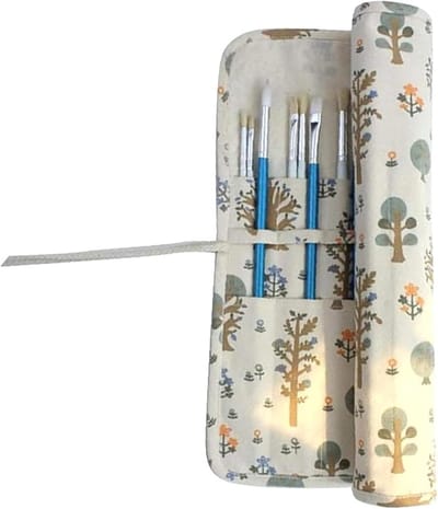 VHV-Penselen Etui met 20 Vakken - Rolbare Canvas Opbergtas voor Penselen - Duurzame Schilderpenseel Houder voor Aquarel en Gouache - Draagbare Canvas Etui voor Kunstenaars