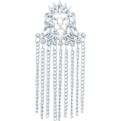 Nieuwe Metalen Leeuw Broche Kwastje Ketting Kroon Badge Reversspeldjes Dier Vintage Sieraden Broches Voor Vrouwen Mannen Accessoires white