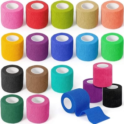 15 Rollen Hechting Bandage Wrap 5cm - Ademend Sport Tape voor Pols, Enkel en Zwelling in 15 Kleuren