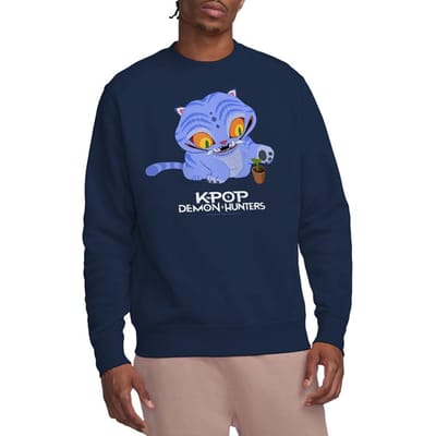 K-Pop Demon Hunters Unisex Volwassene Schattige Derpy Tiger Sweatshirt (Marine)