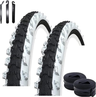 Fietsbanden Set - MTB Banden - Allround Gebruik - Inclusief Slangen & Lifters - 26 Inch - Zwart Wit