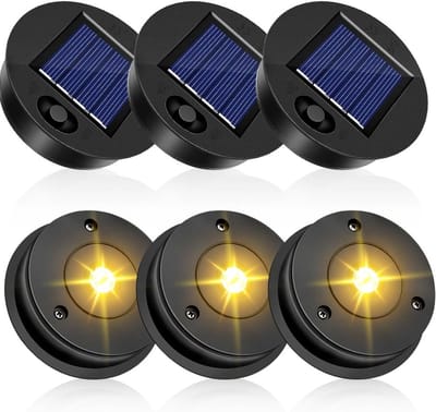 Set van 6 Vervangende Onderdelen voor Buiten Solar Lantaarns - Waterdichte 8cm Deksel, LED Zonnepaneel en Accessoires voor Tuinverlichting
