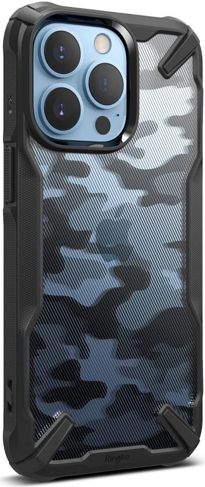 Ringke Fusion X Hoesje Geschikt voor Apple iPhone 13 Pro Camo Zwart