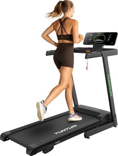 Tunturi Cardio Fit T30 Loopband - Hardloopband met bluetooth - Wandelband - 23 programma's - Inklapbaar - Walking pad - Compact - 0,8 tot 14,0 km/u - EU veiligheid gecertificeerd - Incl Gratis app