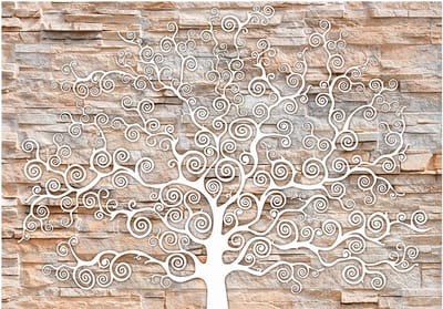 Fotobehangkoning - Behang - Vliesbehang - Fotobehang - Stone Tree - 100 x 70 cm