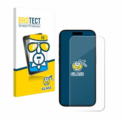 BROTECT - Glas Screenprotector voor Apple iPhone 15 / 15 Pro - Gehard Beschermglas 9H