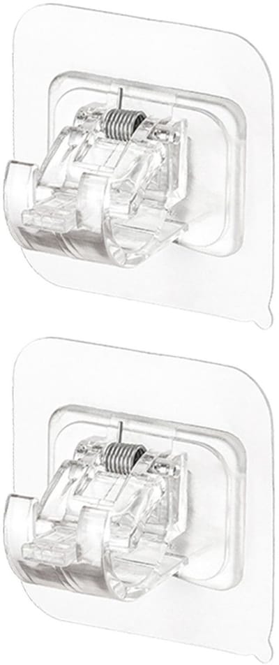 Dailygoods- Gordijnhaak - Muurbeugel zonder boren - Zelfklevend - Geschikt voor tegels/hout/glas - 1,5 x 2,3 x 6 cm - Eenvoudige installatie - Gordijnsteun