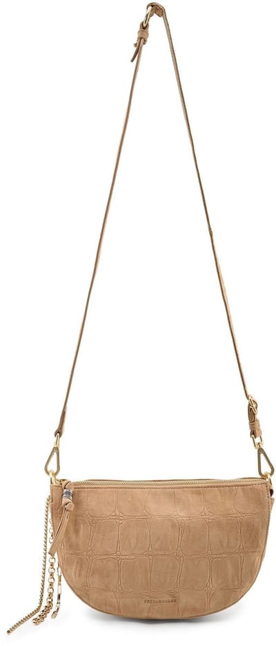 FREDsBRUDER Leren schoudertas Velvet Wild Crossbag Camel Lichtbruin