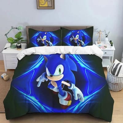 3D Cartoon Spel Egel Dekbed Beddengoed Set Dekbedovertrek Bed Set Dekbedovertrek Kussensloop King Queen Size Beddengoed Set AU King(245*210cm)3pcs