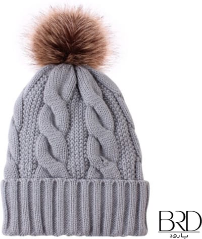 BRD® Winter | Wintermuts Grijs met Pompon voor kinderen | Kind | Meisjes | Geschikt van 2 jaar tot en met 7 jaar | Gebreid zonder voering