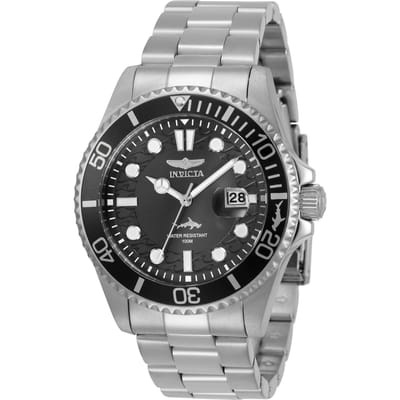 Invicta Pro Diver 30018 Heren Horloge - Waterdicht - Analoog - Quartz Uurwerk - Roestvrij Staal met zwarte Wijzerplaat - 43mm