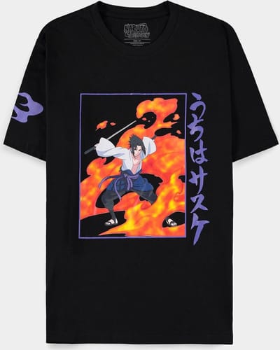 Naruto - Sasuke Heren T-shirt - L - Zwart