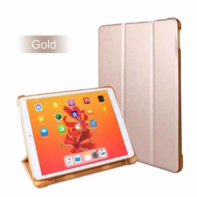 Hoes geschikt voor Apple iPad (2019 / 2020) 10.2 /Air 10.5 (2019) Smart hoes Tri-Fold met Pencil Houder - Goud