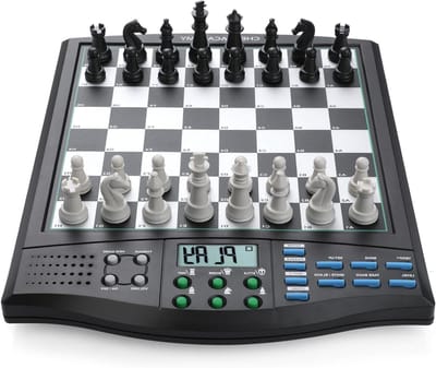 Elektronisch Schaakbord - Intelligent Schaakspel - Schaakvaardigheden Verbeteren - Met Spraakonderwijs - 7.95 x 10 inches - Zwart