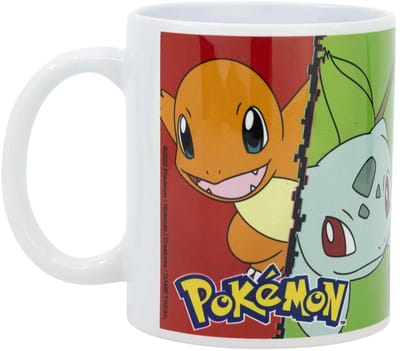 Pokémon Mok – Pikachu, Charmander, Squirtle & Bulbasaur – 325ml – Keramiek – Officieel Gelicenseerd – Vaatwasser- & Magnetronbestendig