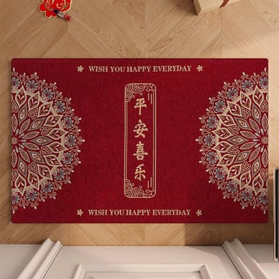 Rode Nieuwjaars Entree Deurmat Antislip en Vuil Deur Deurmat Huisverwarming Feestelijk Verdikte Deurmat 40*60 brown