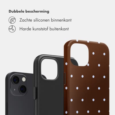 Selencia Hoesje - Geschikt voor Apple iPhone 13 Pro - Backcover - Happy Dots Chocolate