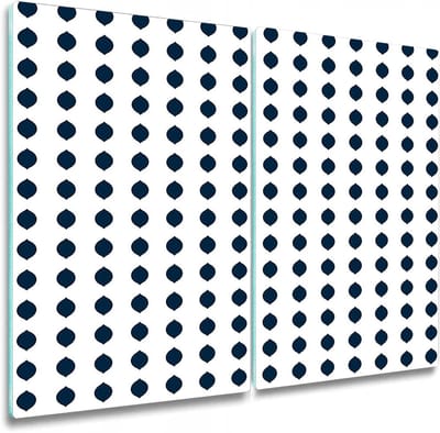 Glazen Snijplank - Kookplaatafdekking - Keuken Beschermen - Hittebestendig Gehard Glas - 60x52cm - Geometrisch