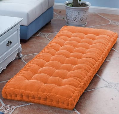 Dikke Zitkussens - Bankkussen Buiten - Comfortabel Zitten - Afneembare Hoes - 90x50cm - Oranje