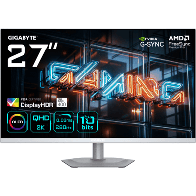 GIGABYTE MO27Q2A ICE - 2K QHD QD-OLED Gaming Monitor - 280Hz - 27 Inch