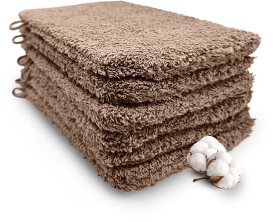 Miss Towels Hotelkwaliteit Washandje Set - Kastanje Bruin - 6 stuks - Washandjes - 100% katoen - 15x21cm - 550 gr/m2 - Made in Portugal