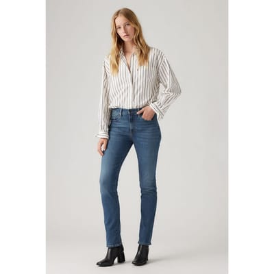 Levi's 724 High Rise Straight Jeans Size: W27L30 | Straight Pants Outlet | Dames | Blauw