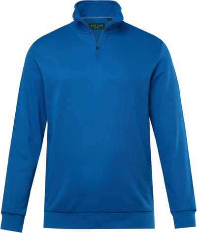 Boston Park - Heren - Sweattroyer rib materiaal kraag met rits - Blauw - Maat 52+