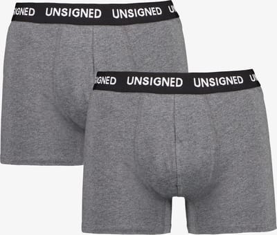 Unsigned heren boxershorts 2-pack - Grijs - Maat S