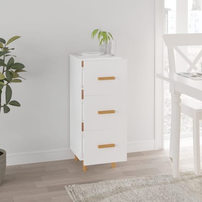 vidaXL - Dressoir - 34,5x34x90 - cm - bewerkt - hout - wit