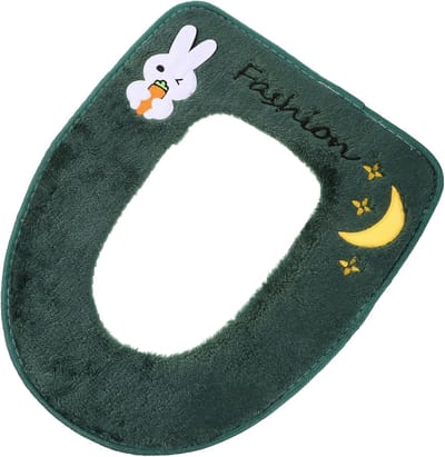Toiletbrilhoes Pluche - WC Zitting Pad - Comfort Thuis - Met Trekring - 47x37cm - Gemengde Kleuren