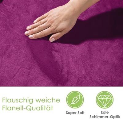 Hoogwaardig flanellen knuffeldeken - super zacht fleece deken voor bank en onderweg - Oeko-Tex gecertificeerd - 170 x 130 cm - paarse bessen