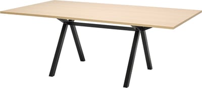 VPAX - vergadertafel - 240x120 - 75cm hoogte - Eiken Whitewash - zwart Frame (Nederlands Product - BUUR Collectie)