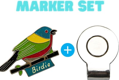 Golfbal Marker + Clip - Set - Magnetische clip voor Pet - Birdie golfbalmarker - Putten & Putterslijn - Ball marker - Greenmarker - Bal markeren - Marker Golfbal - Golfbalmarker - Golfballen - Golfaccesoires - Golftrainingsmaterialen