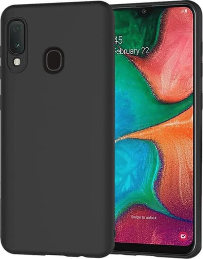 Hoesje - Geschikt voor Samsung Galaxy A20e - Sterk & Shockproof - Siliconen Case - Hoes Cover - Telefoonhoes - Zwart