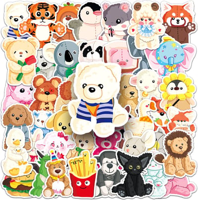 Stickers voor Kinderen - 50 stickers met Knuffels - Knuffelberen en dieren - Schattige Stickers voor Muur, Laptop, Drinkbeker etc.