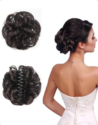 Natuurlijke Krullende Ponytail Haarstuk met Clips - Synthetische Haarextensions voor Vrouwen, Zwart en Bruin, Ideaal voor Feestjes en Dagelijks Gebruik