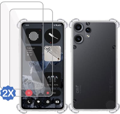 TechNow Hoesje + 2x Screenprotector geschikt voor CMF Phone 2 Pro Hoesje Screenprotector - Tempered Glass - Extreme Shock Case Transparant