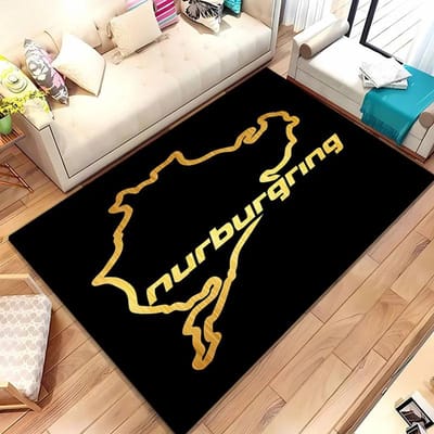 3D HD Nurburgring F1 Internationale Baan Kleed, Tapijt voor Woonkamer Slaapkamer Bank Deurmat Decor, Kinderspel Antislip Vloermat Cadeau 90x130cm (35x51in)