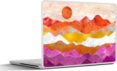 Laptop sticker - 17.3 inch - Lesbian - Pride - Marmer print - 40x30cm - Laptopstickers - Laptop skin - Cover