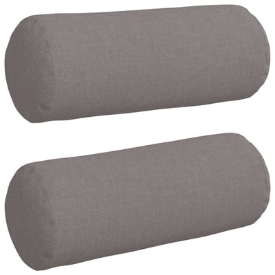 vidaXL Bolster Kussens 2 st Stof Taupe Ø 15 x 40 cm