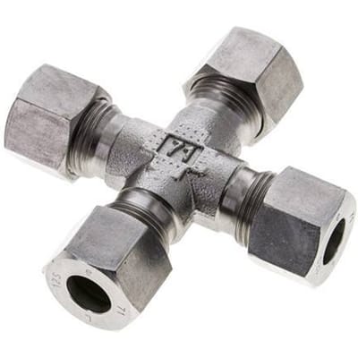 12S RVS Kruissok Snijring 630 Bar DIN 2353 - FL4X-C-S-12-S