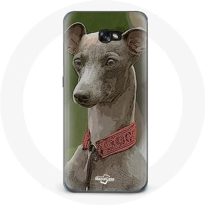 Coque - Samsung - Galaxy A8 2016 - Lévrier greyhound - Gris - Souple gris