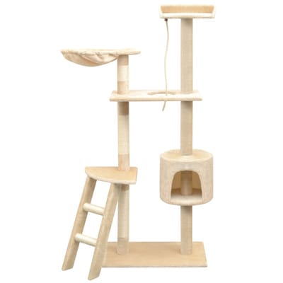 vidaXL - Kattenkrabpaal - met - sisal - krabpalen - 150 - cm - beige
