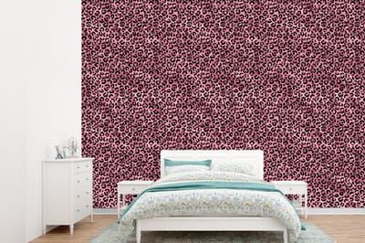 Behang - Fotobehang Panter - Roze - Dierenprint - Patronen - Breedte 360 cm x hoogte 260 cm