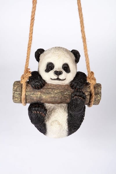 Panda op schommel - Hamac - Tuinbeeld