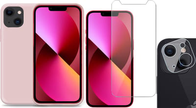 TechNow Shock Proof Backcover Hoesje geschikt voor iPhone 13 Mini - Screenprotector en Camera Screen Protector - Roze