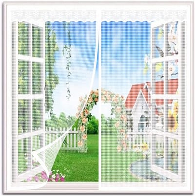 Horrengaas dakraam - Insectenhor gordijn - Buiten houden insecten - Automatisch sluitend - 80x140cm - Wit