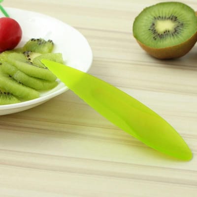 Kiwi Lepel Fruitmesje - Lepel en Mesje in één - Groen - Perfect en veilig voor kinderen